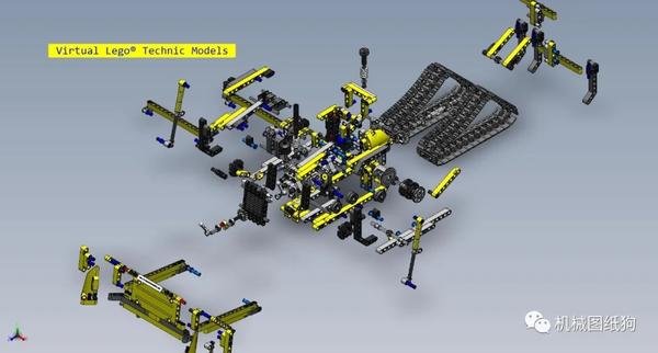 【工程机械】42028 lego机械组推土机拼装模型3d图纸 x_t格式