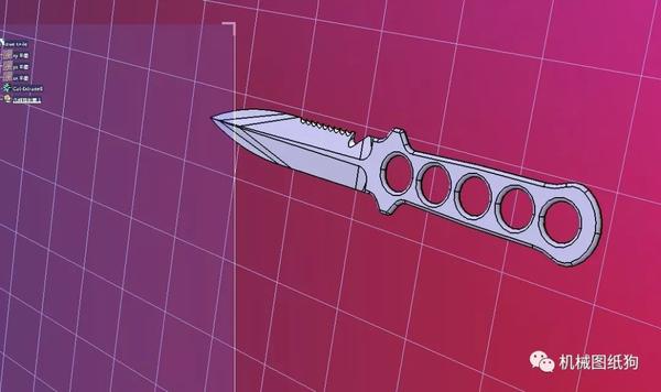 【武器模型】潜水刀匕首模型3d图纸 step格式