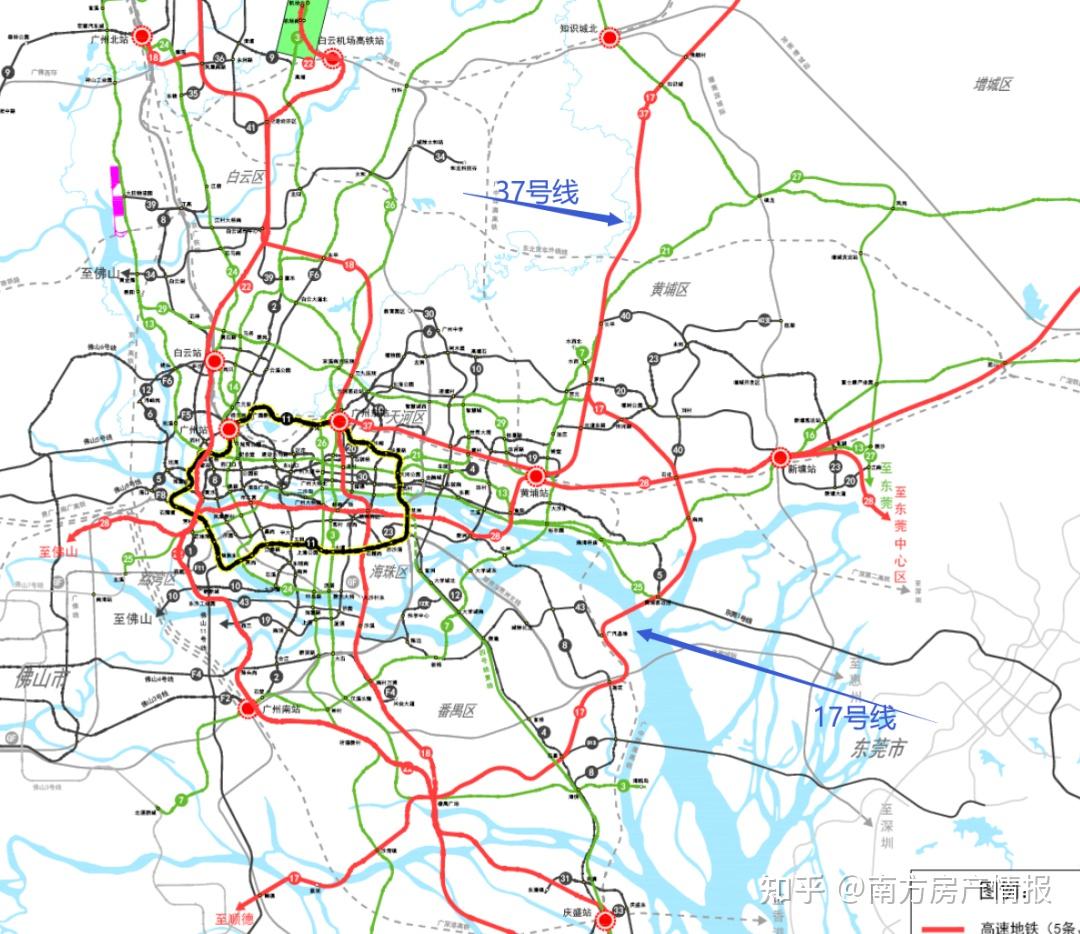 重磅广州53条地铁高清规划图流出