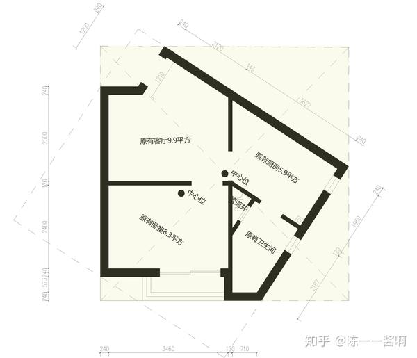 54㎡小户型整容式改造不规则的房子更有想法