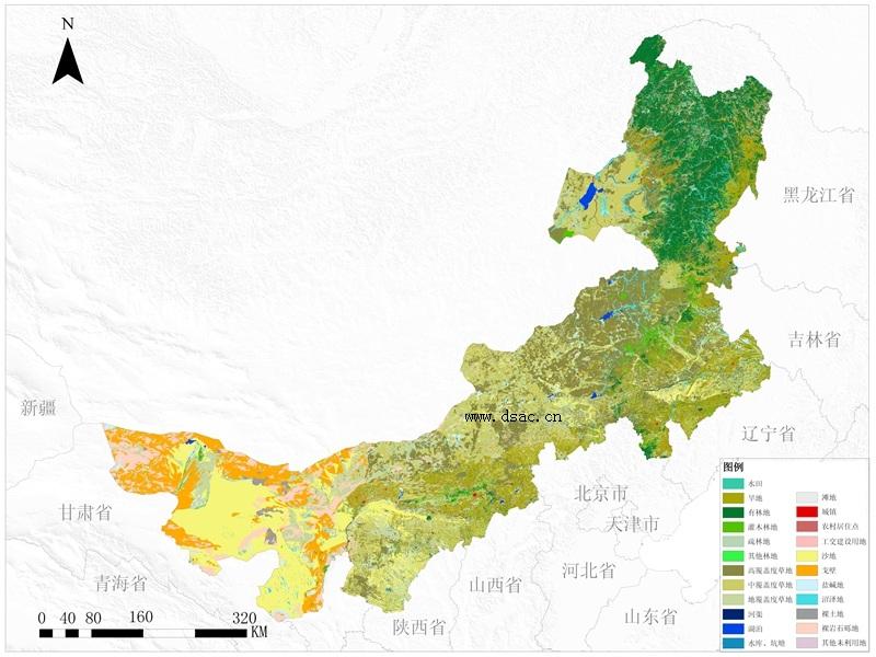 内蒙古12市10年土地利用图