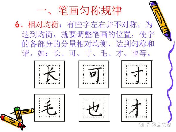 性不言而喻,下面我们从汉字结构的八大结字规律入手: 1-笔画匀称规律