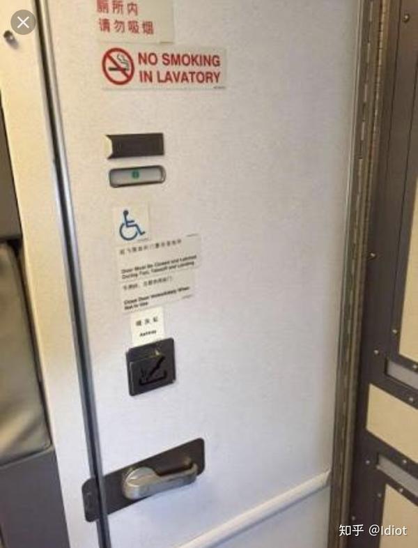 飞机上的厕所门是这个样子的