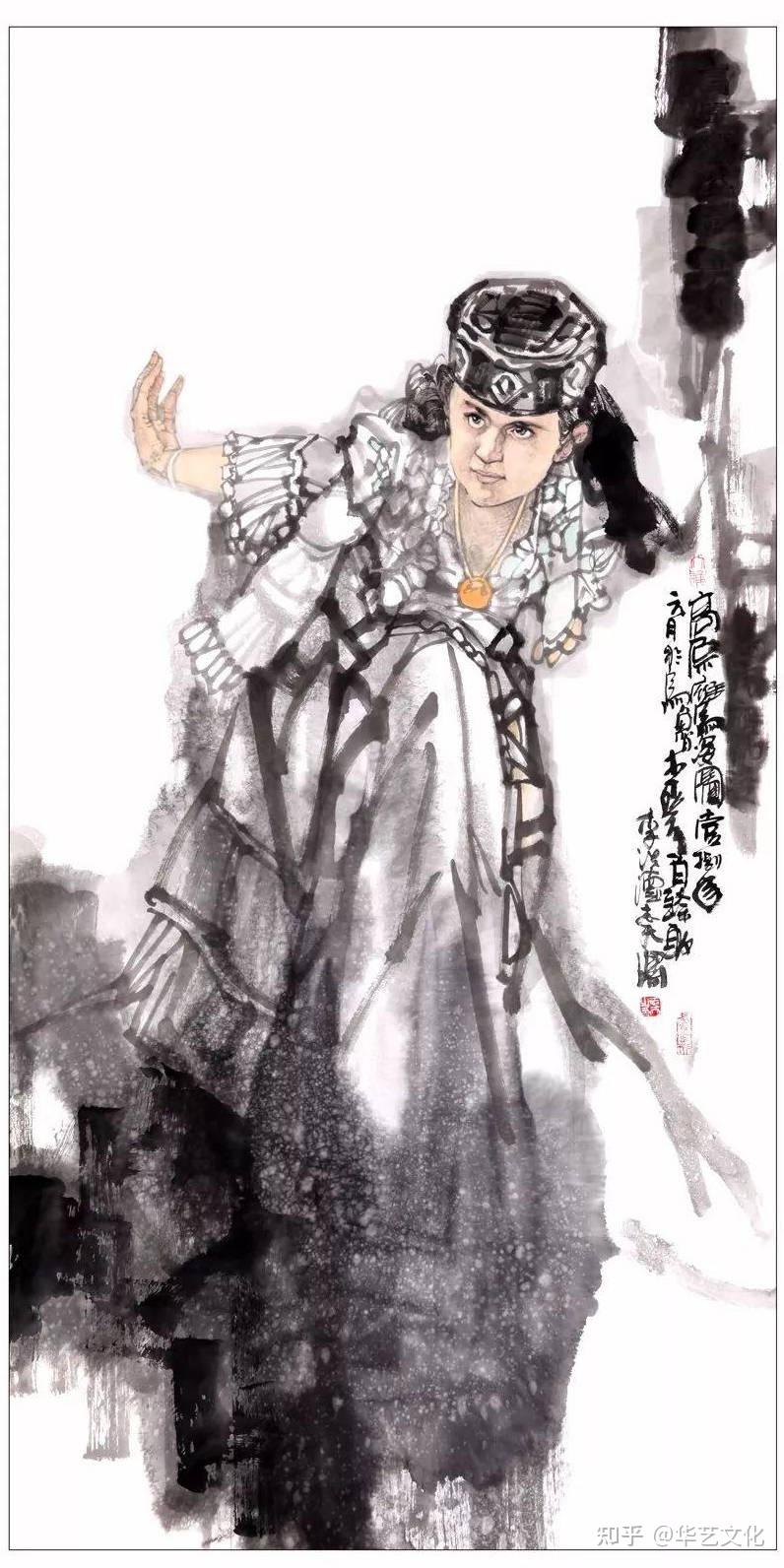 大美新疆著名画家李志天新疆舞蹈画新疆山水画