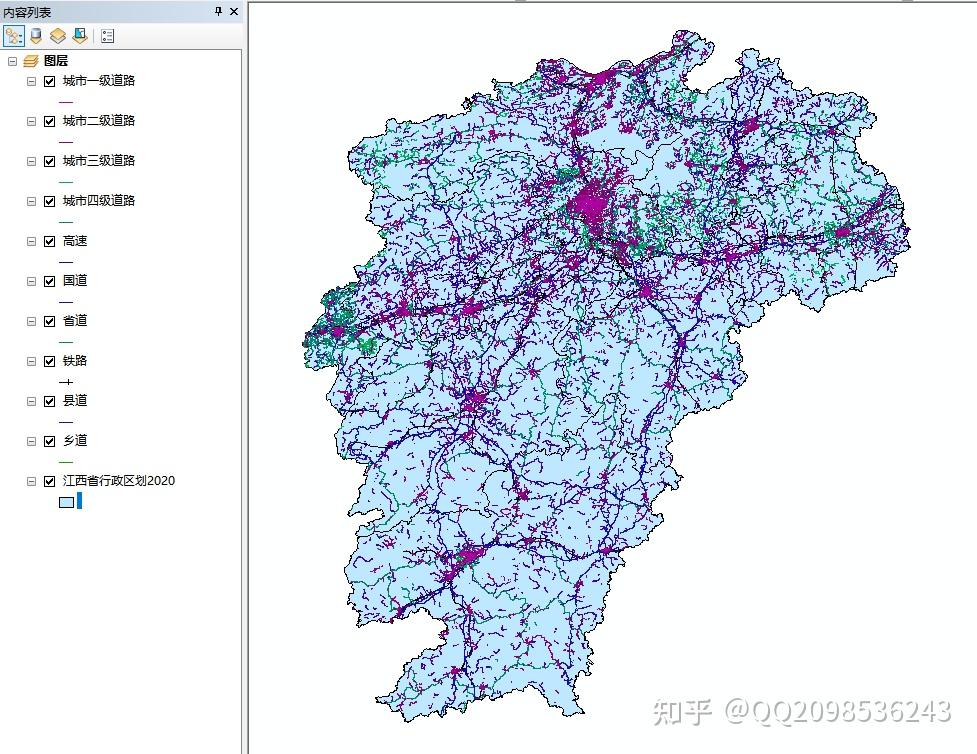 20202021年最全江西省矢量数据路网含城市道路铁路包括地铁轻轨高速