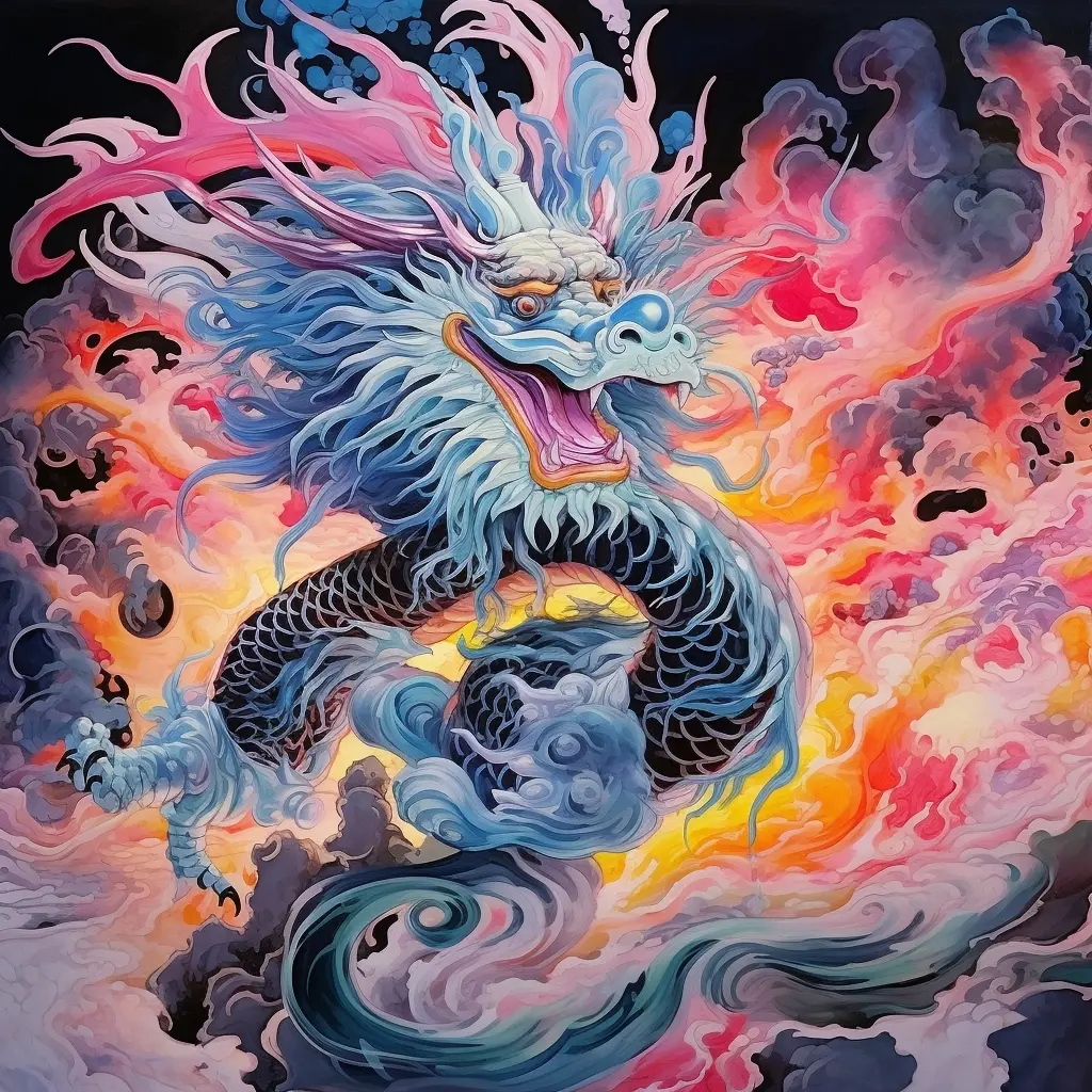 未已 的想法: 飞龙在天 | 今天尝试用midjourney画中国龙,prompt稍微