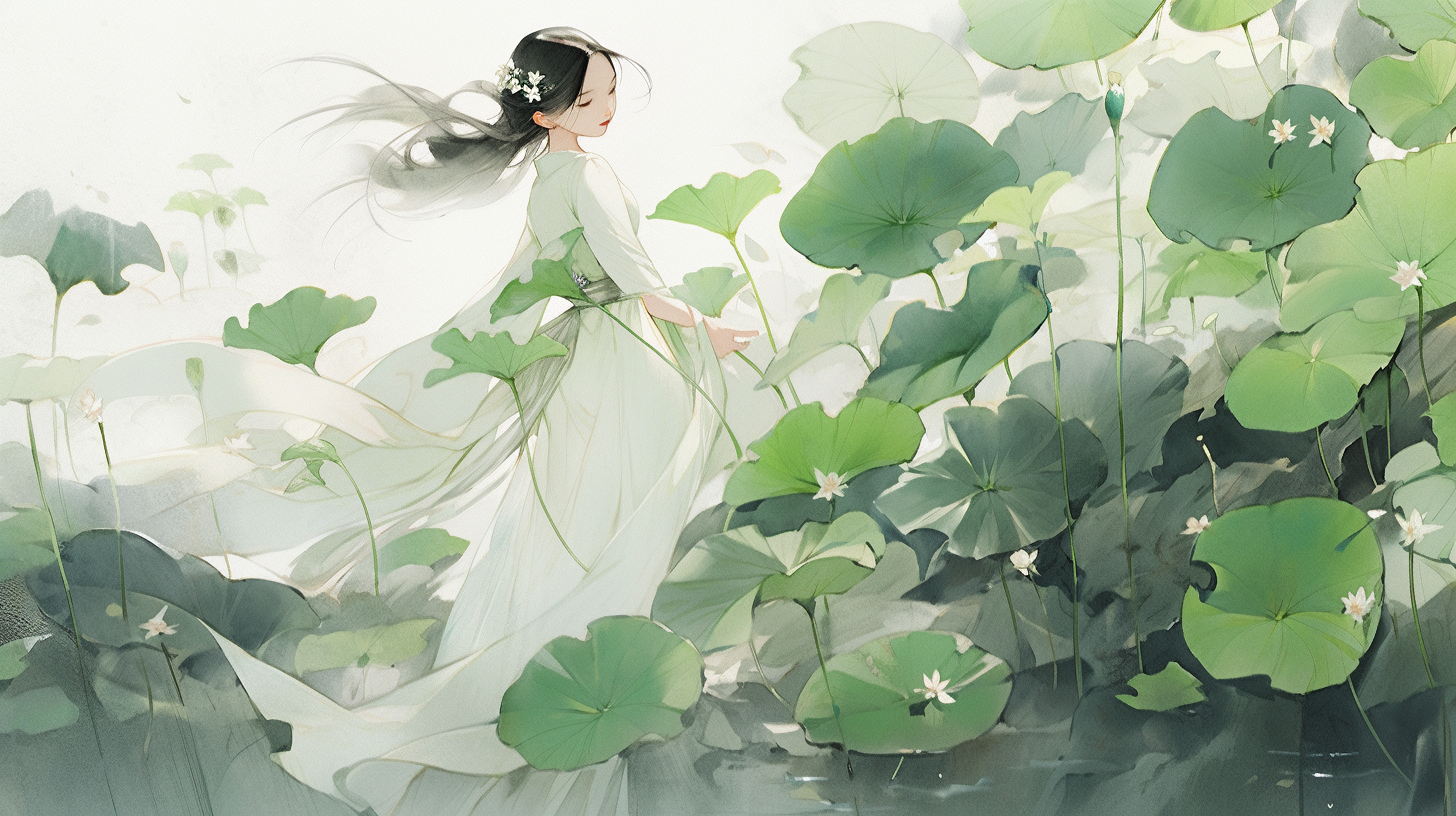 莫名先生 的想法: ai绘画古诗词之《采莲曲》