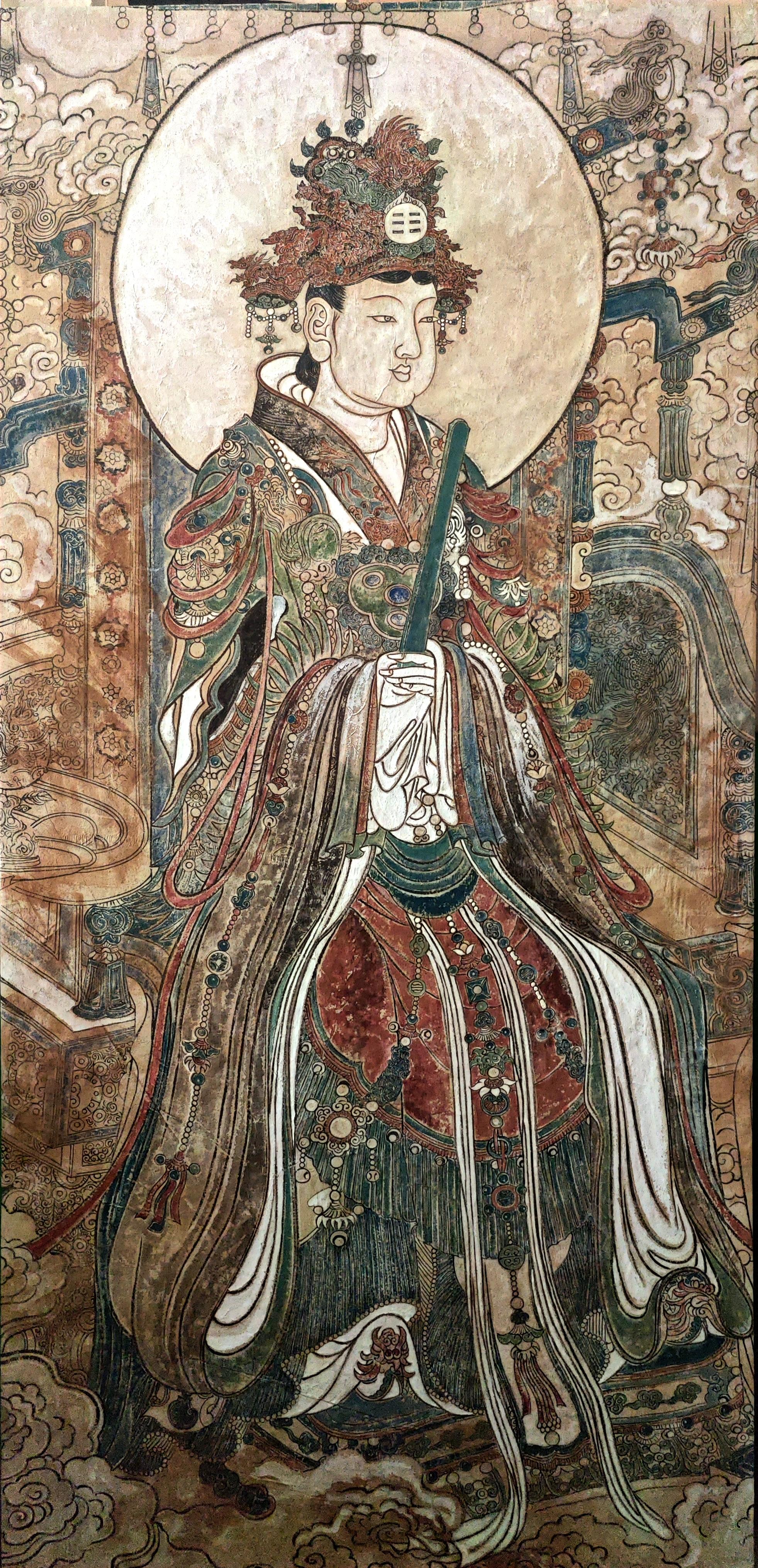 山诵 的想法: 我画的永乐宫壁画西王母图