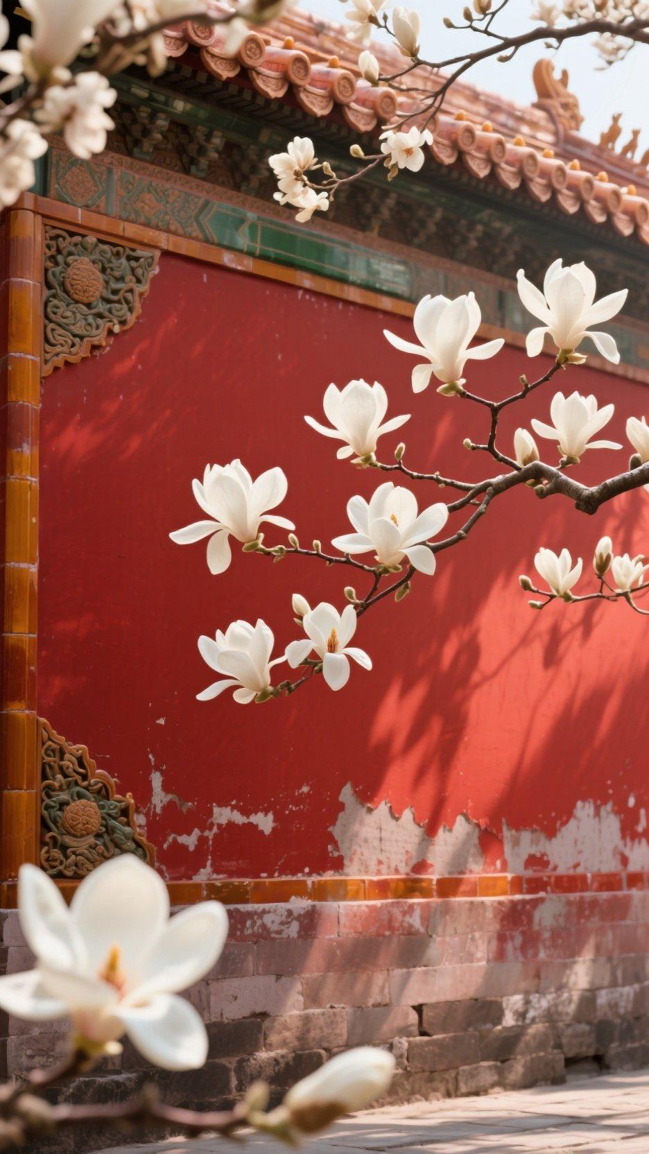 北京故宫围墙你伫立在紫禁城的一隅目光缓缓攀附上那朱红色的围墙这