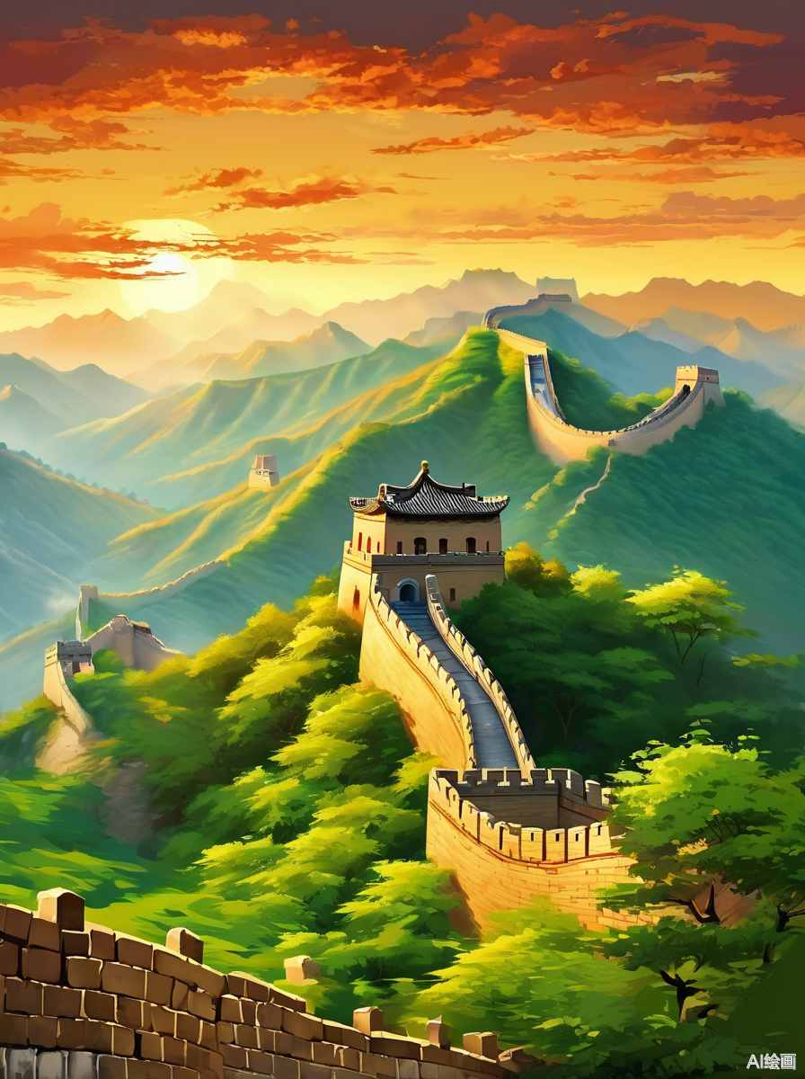 乾仙沅bm 的想法: ai画四季的万里长城!