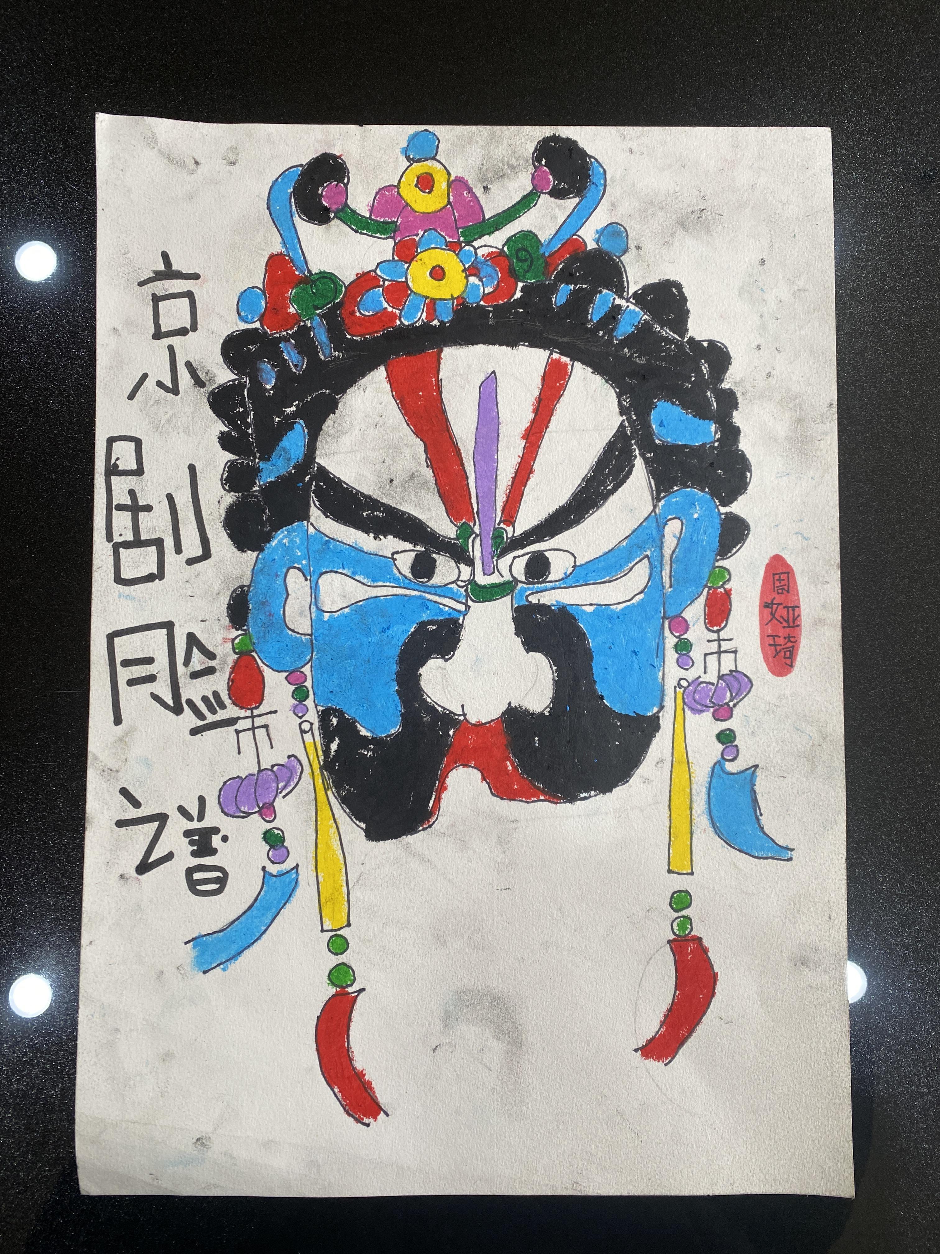 紫菜小鱼花 的想法: 儿童画|京剧脸谱