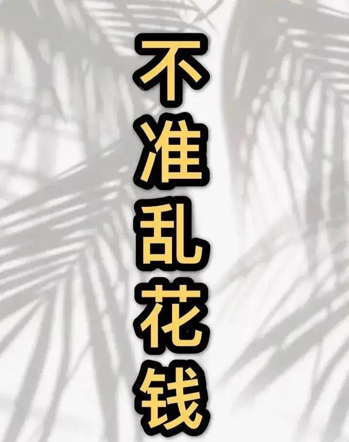 想着并行动着 的想法: 不准乱花钱 