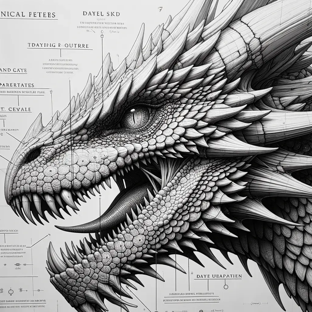 红线客 的想法: 怎么用dalle画某一动物的技术图细节,我还是用这条龙
