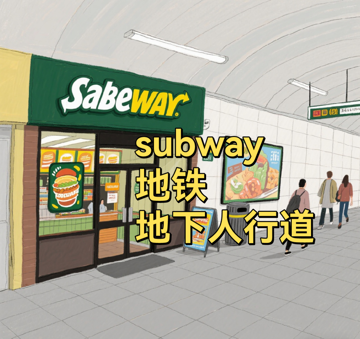 我晕永恒·爱学习 的想法: 爱上记单词846—如何速记subway？ | 单词：subway /ˈsʌbweɪ /词义：地铁，地下人行通道 ...