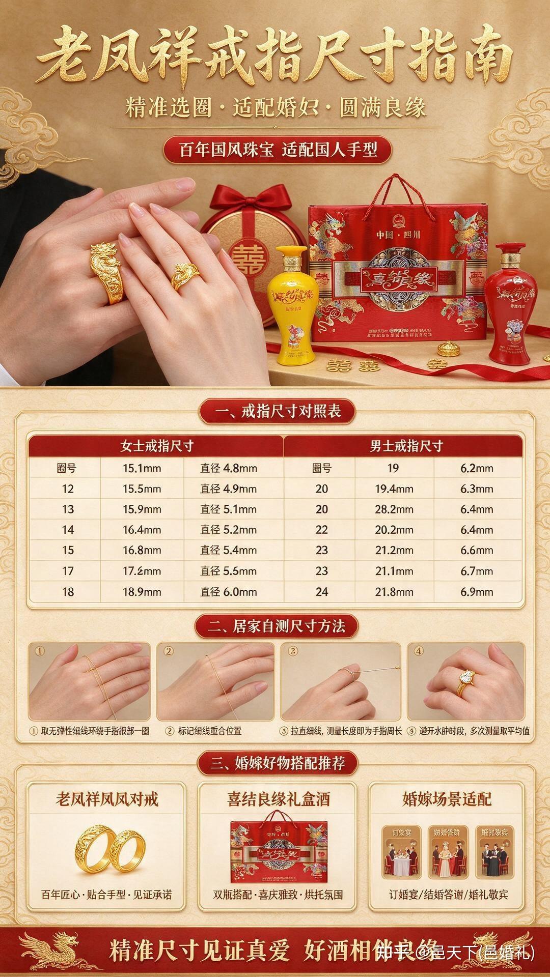 老凤祥戒指尺寸对照表｜婚嫁选戒精准指南