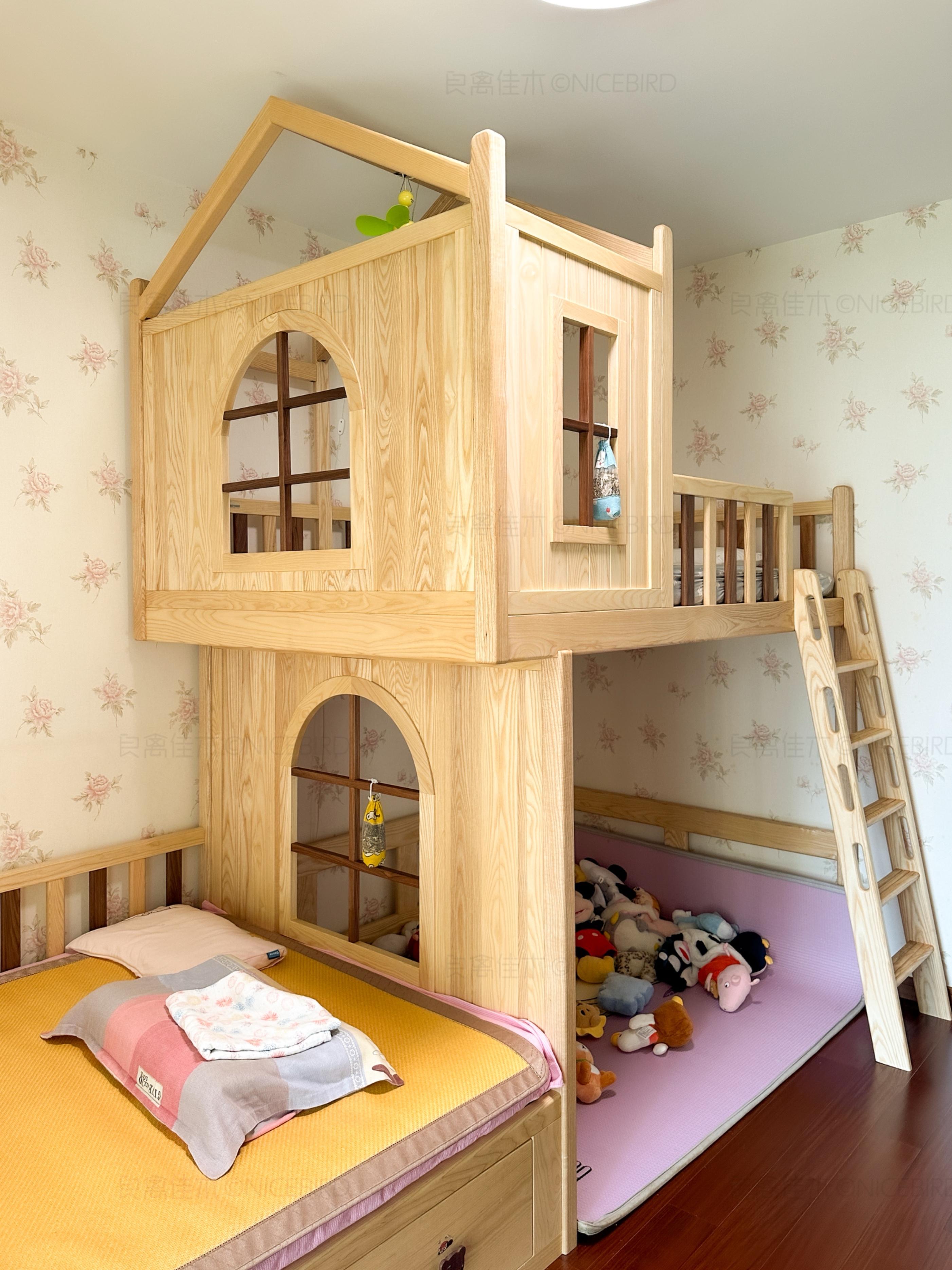 木匠小强 的想法: 无锡业主家的儿童房定制了白蜡木城堡床,为什么很多