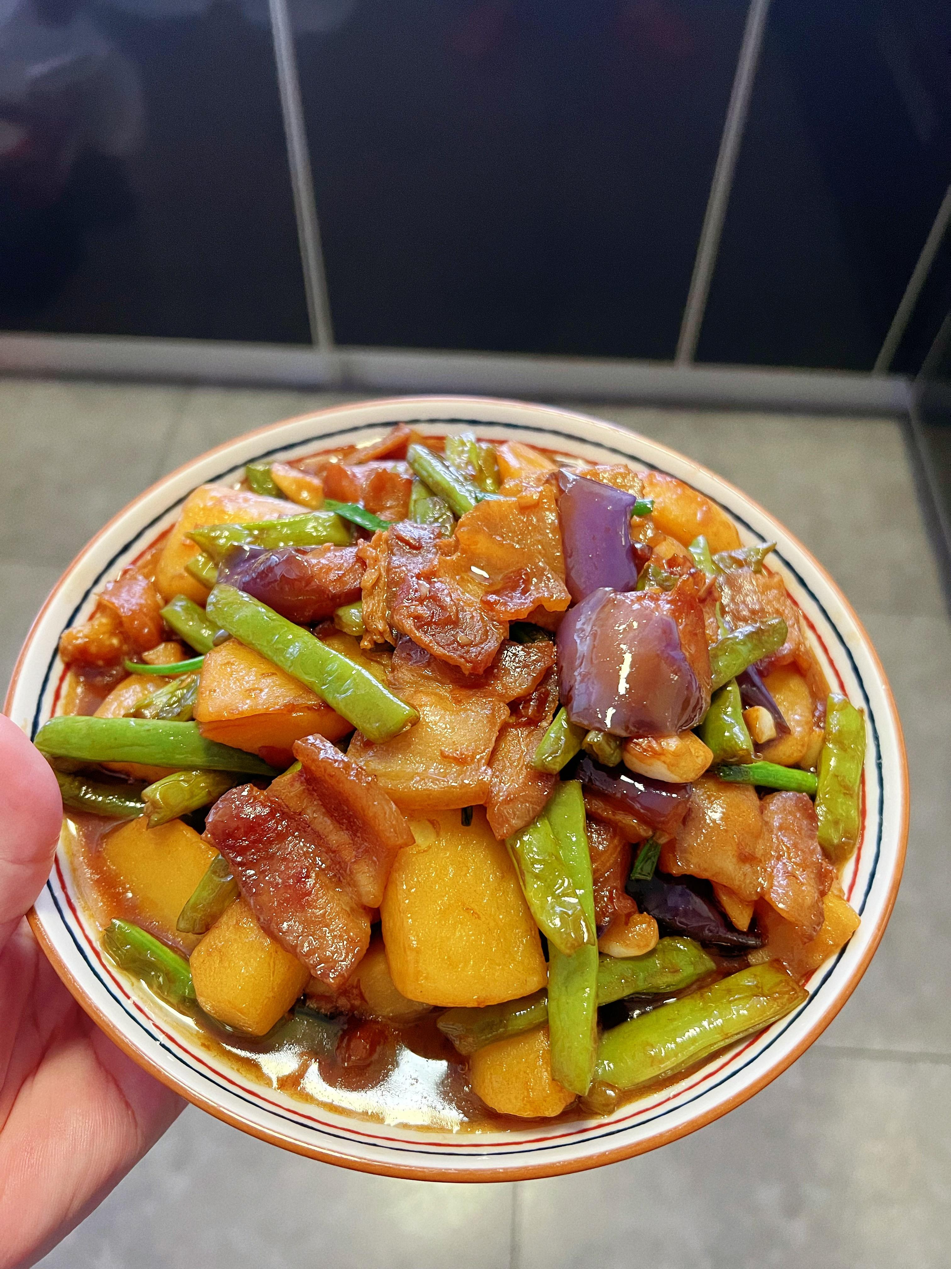 ❤️腩肉烧土豆茄子四季豆🥔🍆❤️无水焖虾🦐❤