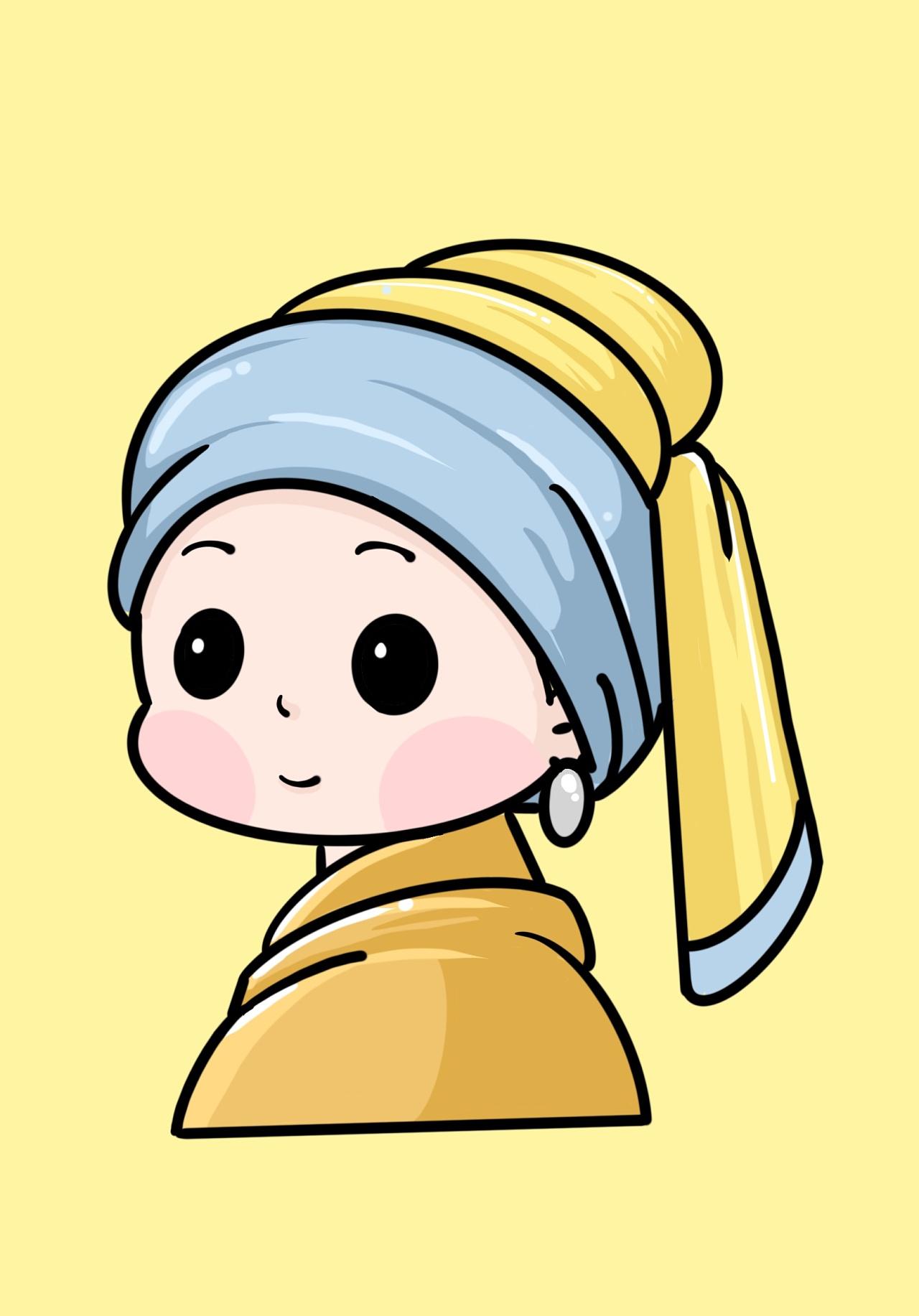 秋书挽意 的想法: 世界名画可爱系～戴珍珠耳环的少女