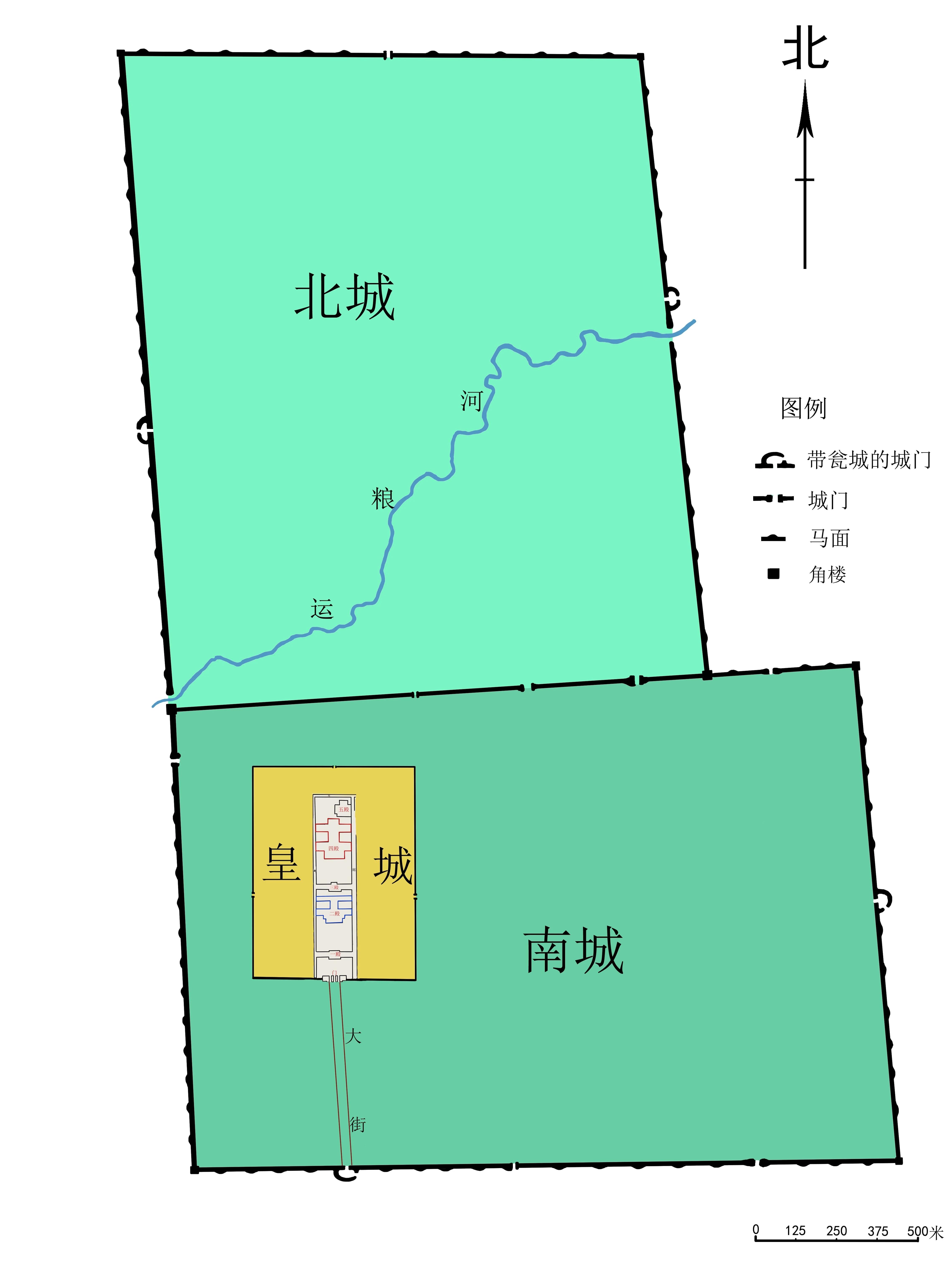 凌河 的想法: 金上京遗址平面图