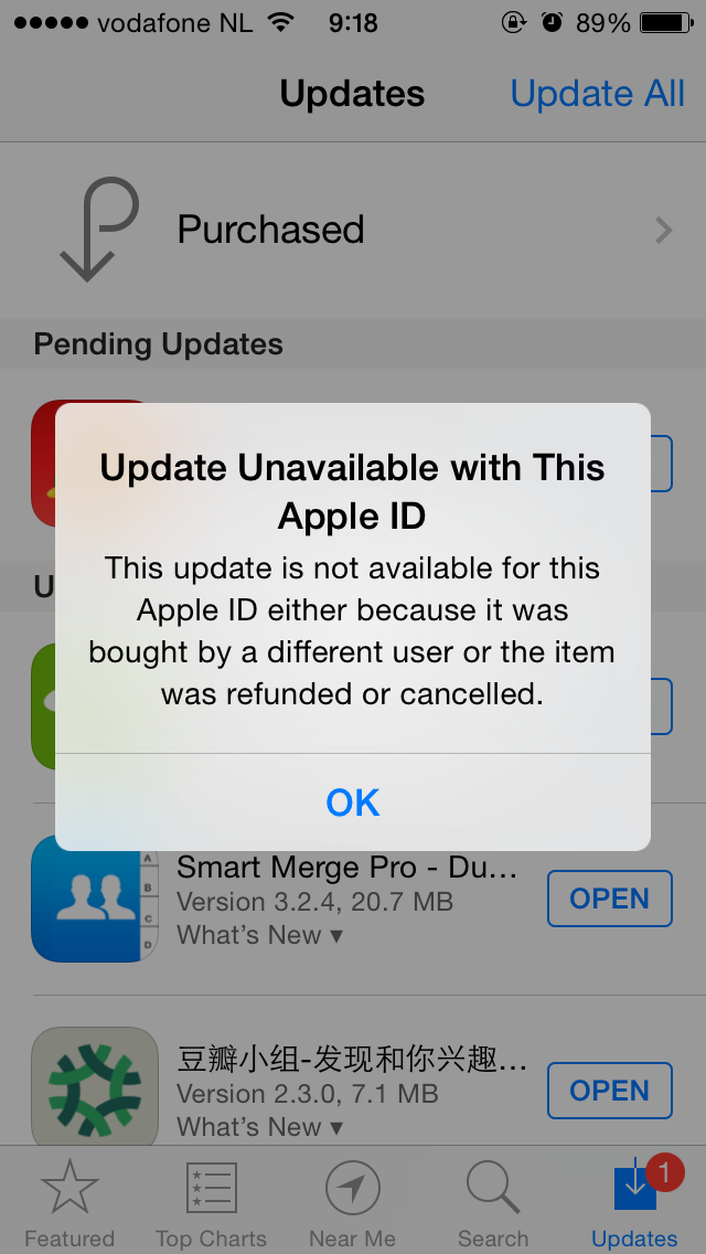 Apple ID从中区切换到美区后,无法更新之前在中