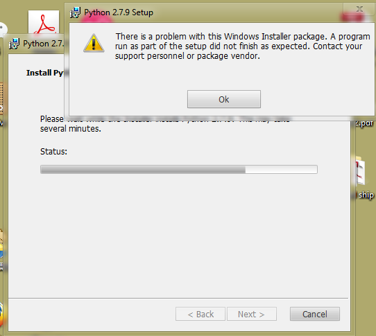 python2.7.9 安装错误 there is a problem with.该
