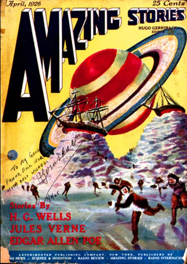 早在1926年, 雨果·根斯巴克(hugo gernsback)创立杂志《惊奇故事》