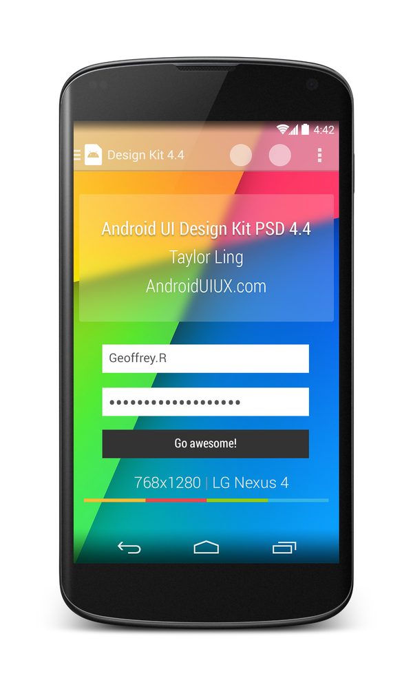 android kitkat ui psd