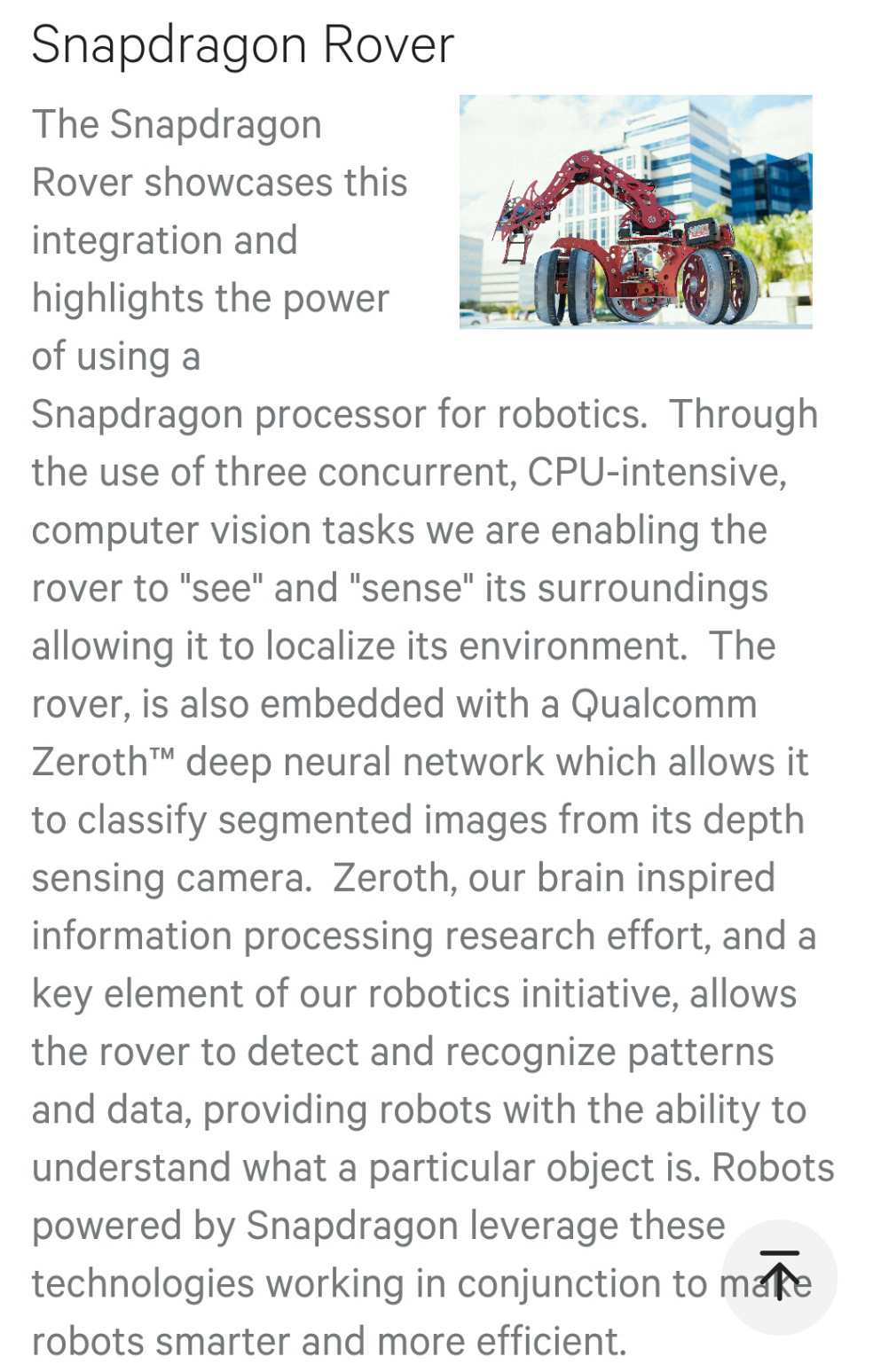有没有人了解骁龙机器人snapdragon rover和s