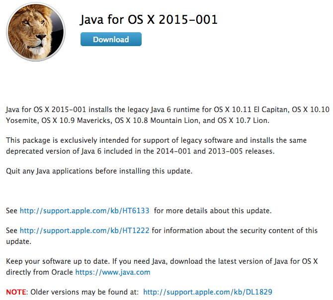 如何在Mac OS X Yosemite上安装 jdk 1.6 开发