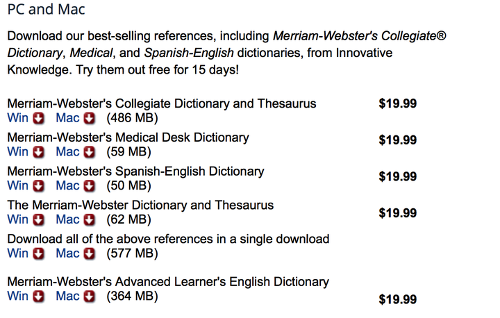 webster dictionary for mac