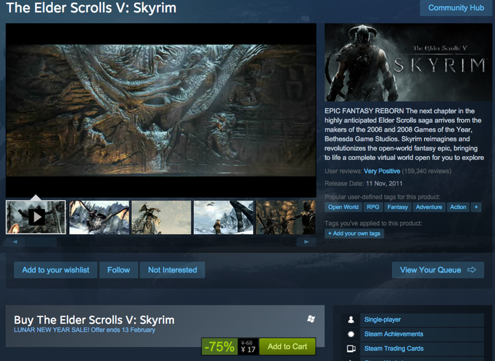 skyrim on steam for mac