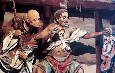 建于2008年的 日本 兵库县 念佛宗 无量寿寺 明王仁王像