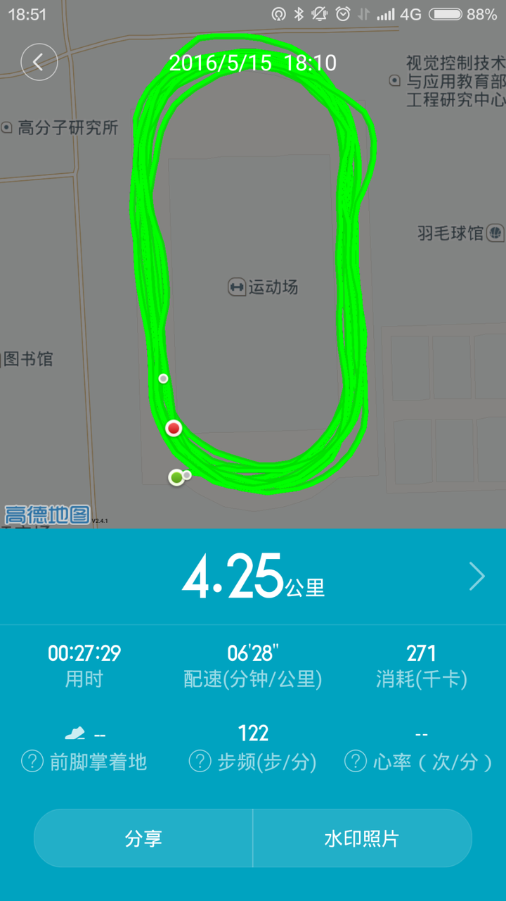 图为今晚跑步记录. 大变化还没有,小变化是: 1.