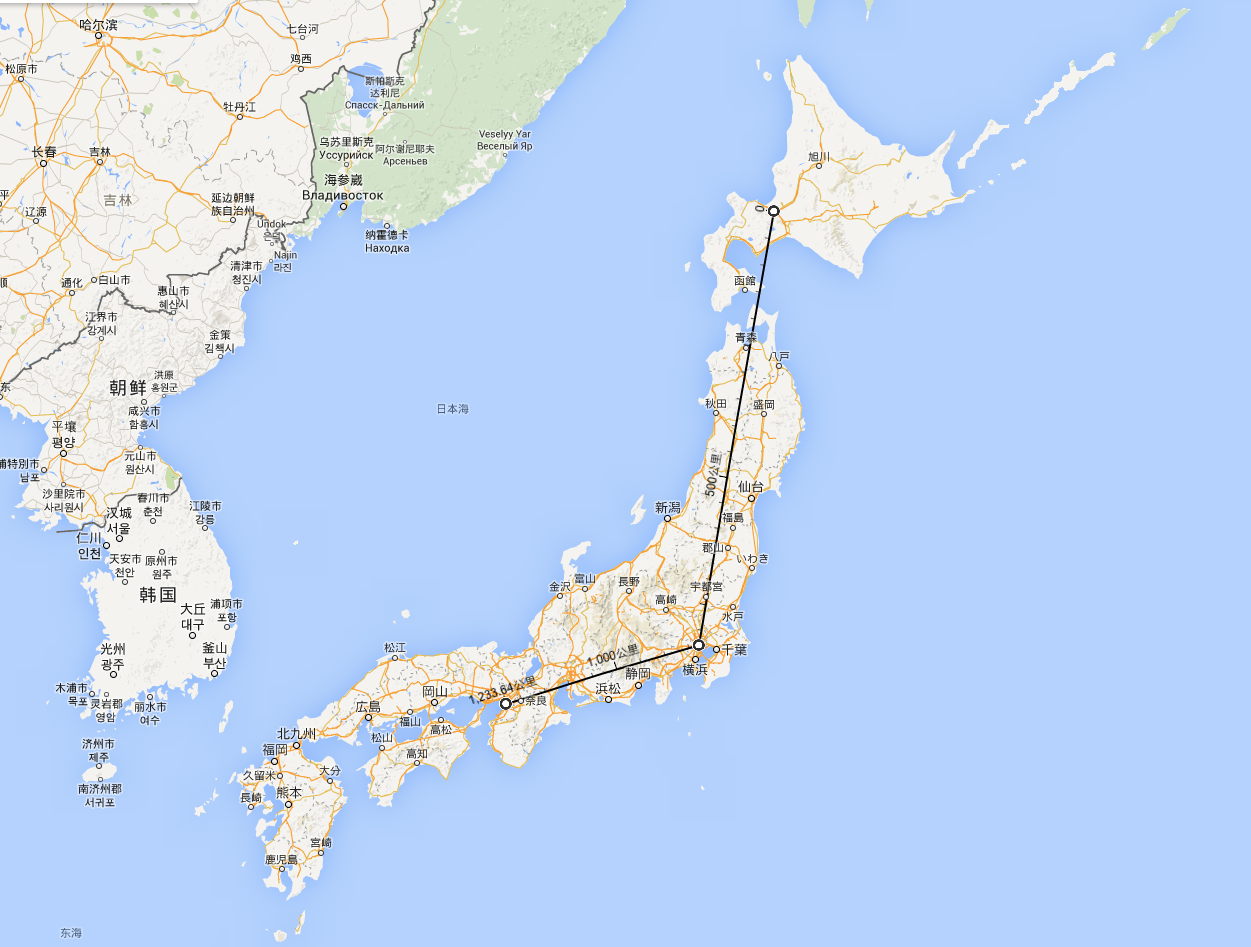 你要北海道關東關西一趟下非跑斷氣不可,先給你看看地圖 大阪到東京