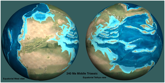 4亿年前,盘古大陆一统全球.