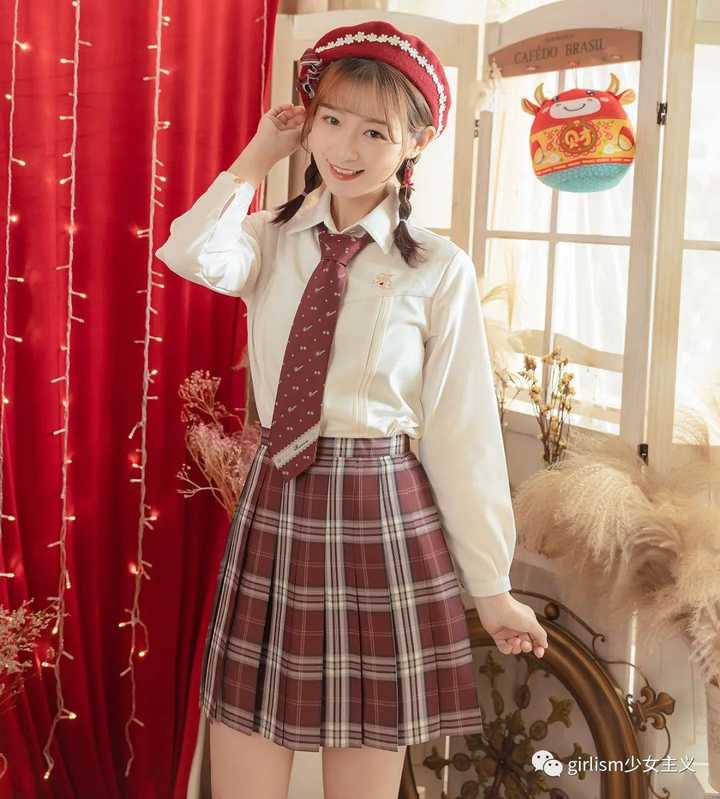 有哪些美貌的红色jk制服推荐吗 全方面的衬衫水手服下裙格裙 知乎