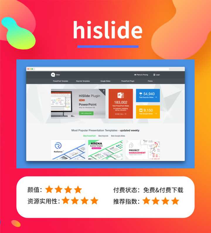 网站链接：吾道幻灯片-专业演示文档制作工具，ppt模板，协同办公3、hislide网站提供powe