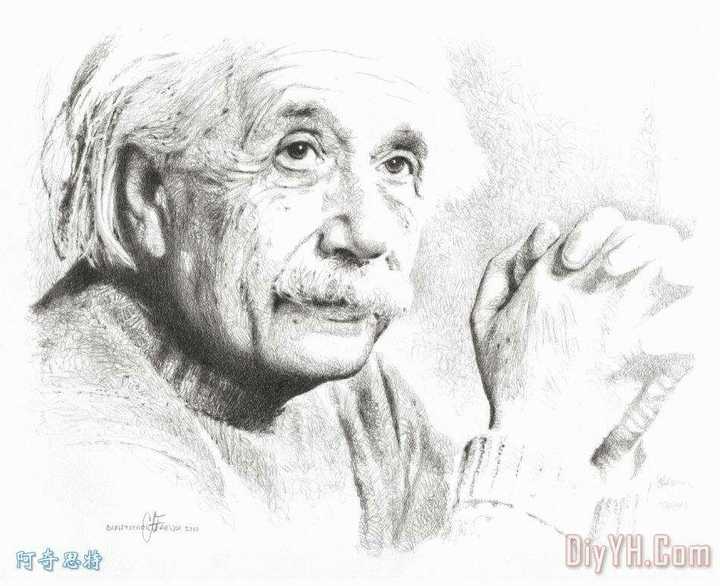 爱因斯坦图片头像素描图片