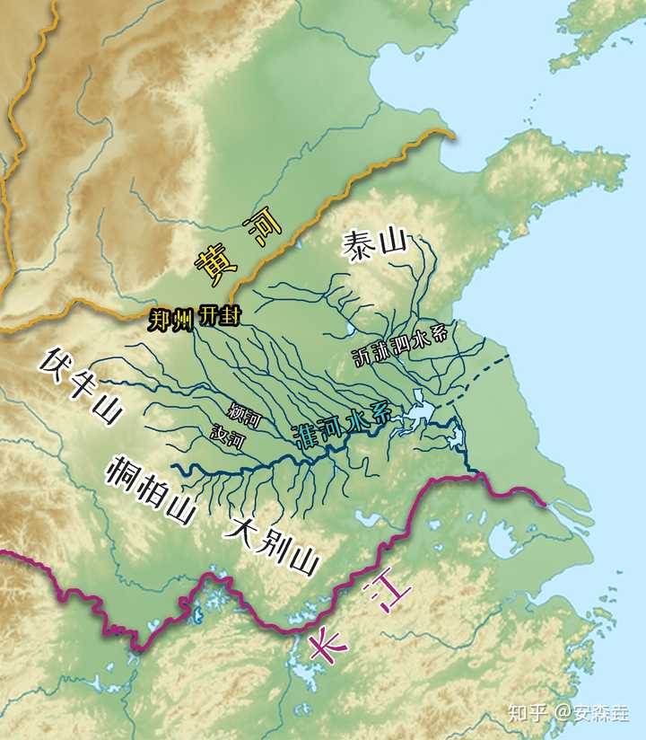 淮河地理位置图图片