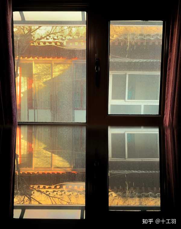 向窗外,阳光斜撒下来,照在了对面的房屋上,暖洋洋的～ #冬##冬日暖阳