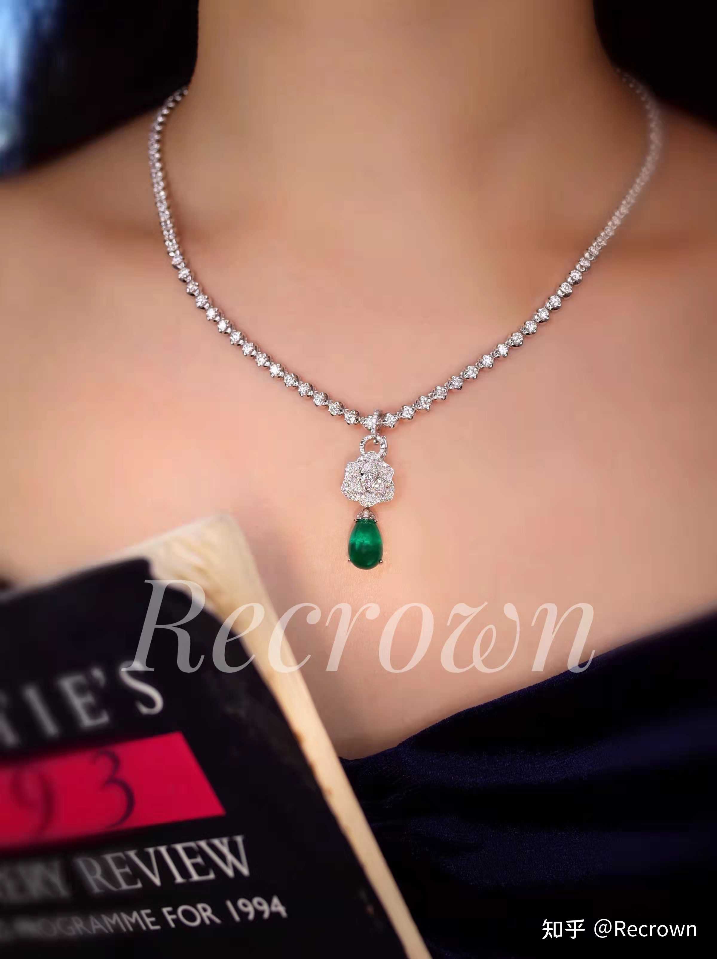 recrown 的想法: 【定制欣赏】祖母绿玫瑰钻石项链 珠宝的… - 知乎