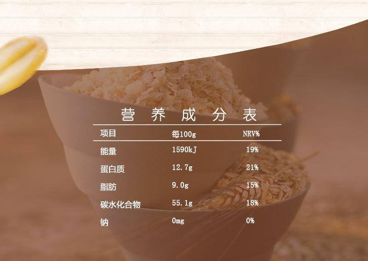 黑麦,大麦,荞麦,斯佩尔特小麦的混合麦片的营养成分表: 算干重显然没