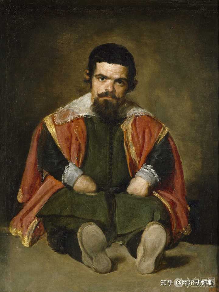 《坐在地板上的侏儒》,委拉斯贵支,1646年