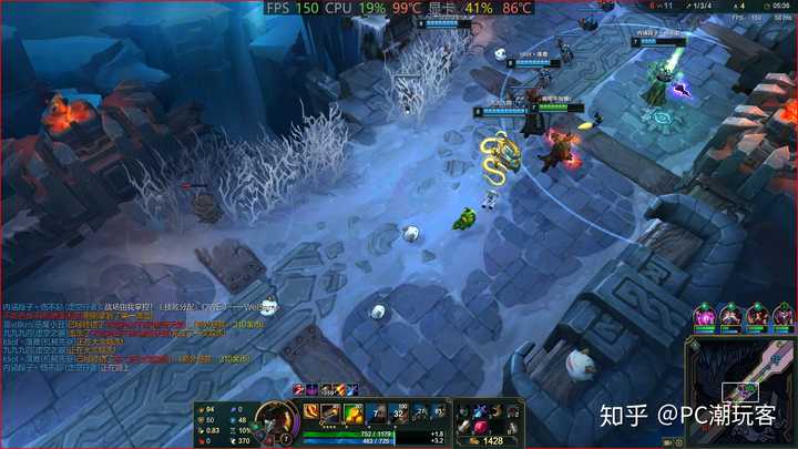 上lol。画质全开基本上fps可以维持在120-200之间，整个游戏过程完全无压力。平均帧数129，