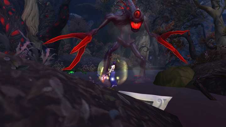 这是翡翠梦魇里的,应该就是题主说的毒沼爬行者的同模型怪.