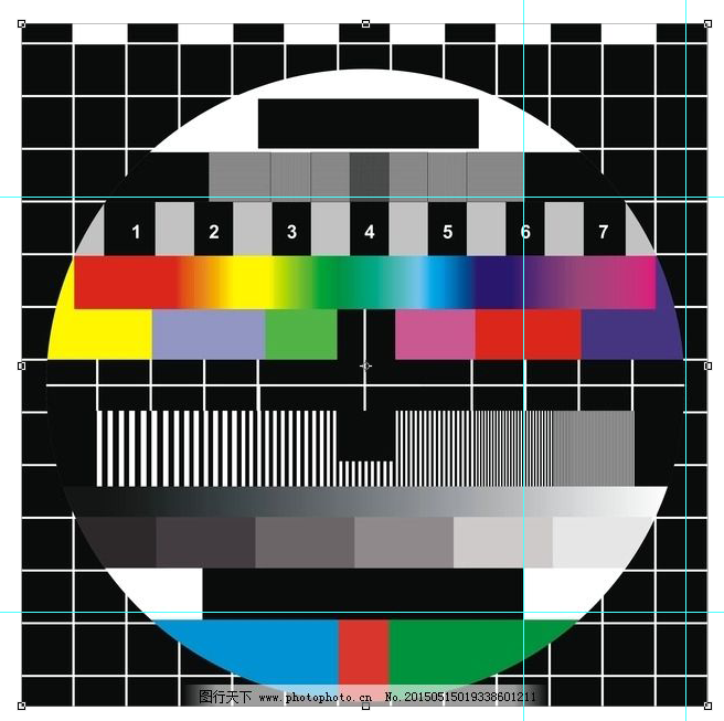 为了方便大家看图像比例,图片采用电视台的无信号画面作为参考,首先上