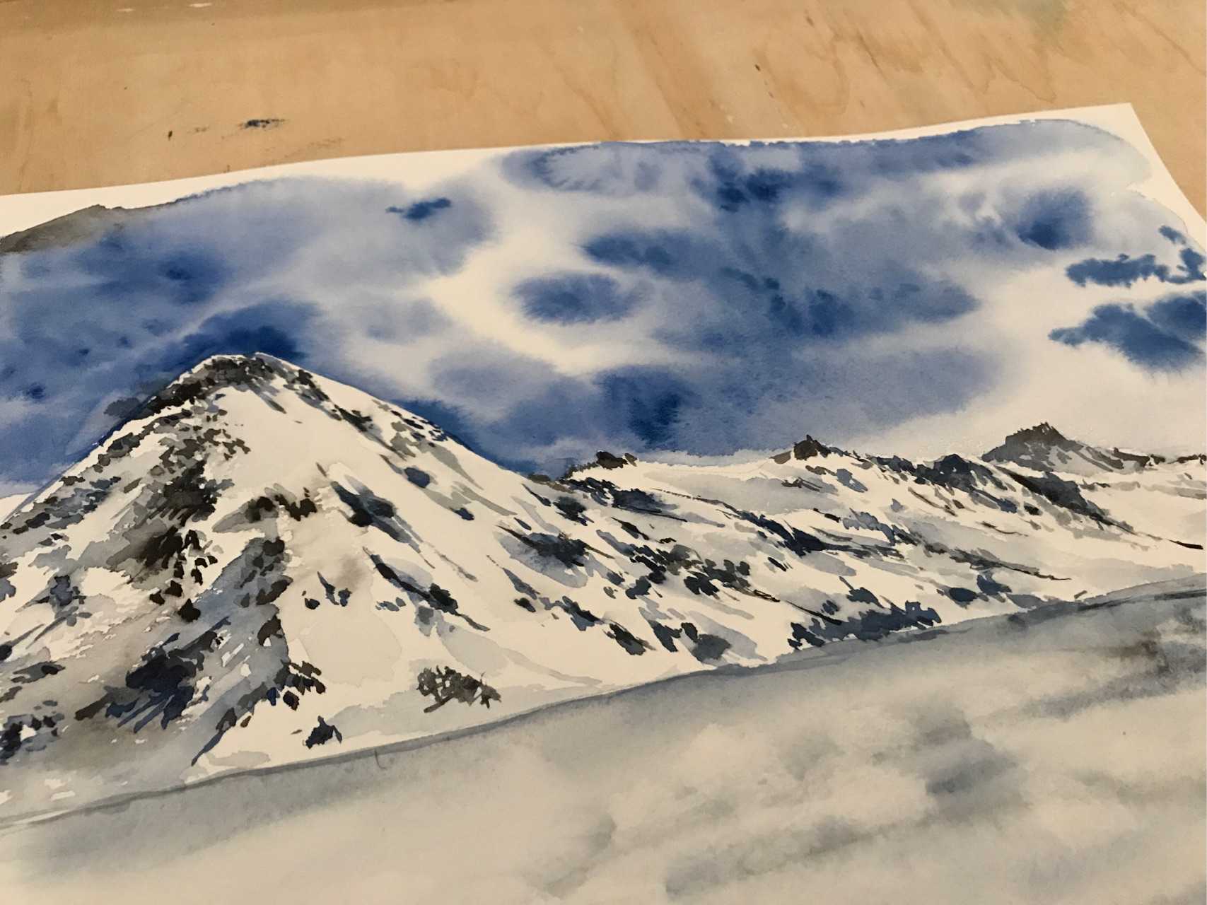 #神奇的手绘# 第二幅雪山 - 知乎