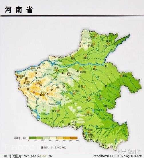 河南省地形图