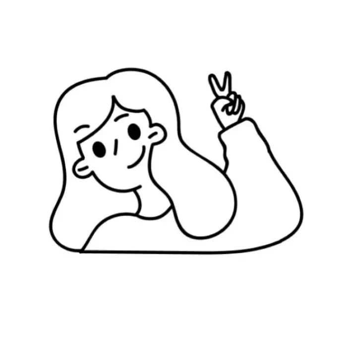 有没有白底一条黑线的简笔头像?