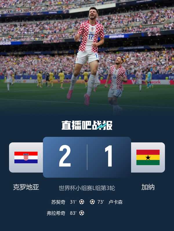 克罗地亚 2-1 加纳，小组第二出线，如何评价本场比赛？